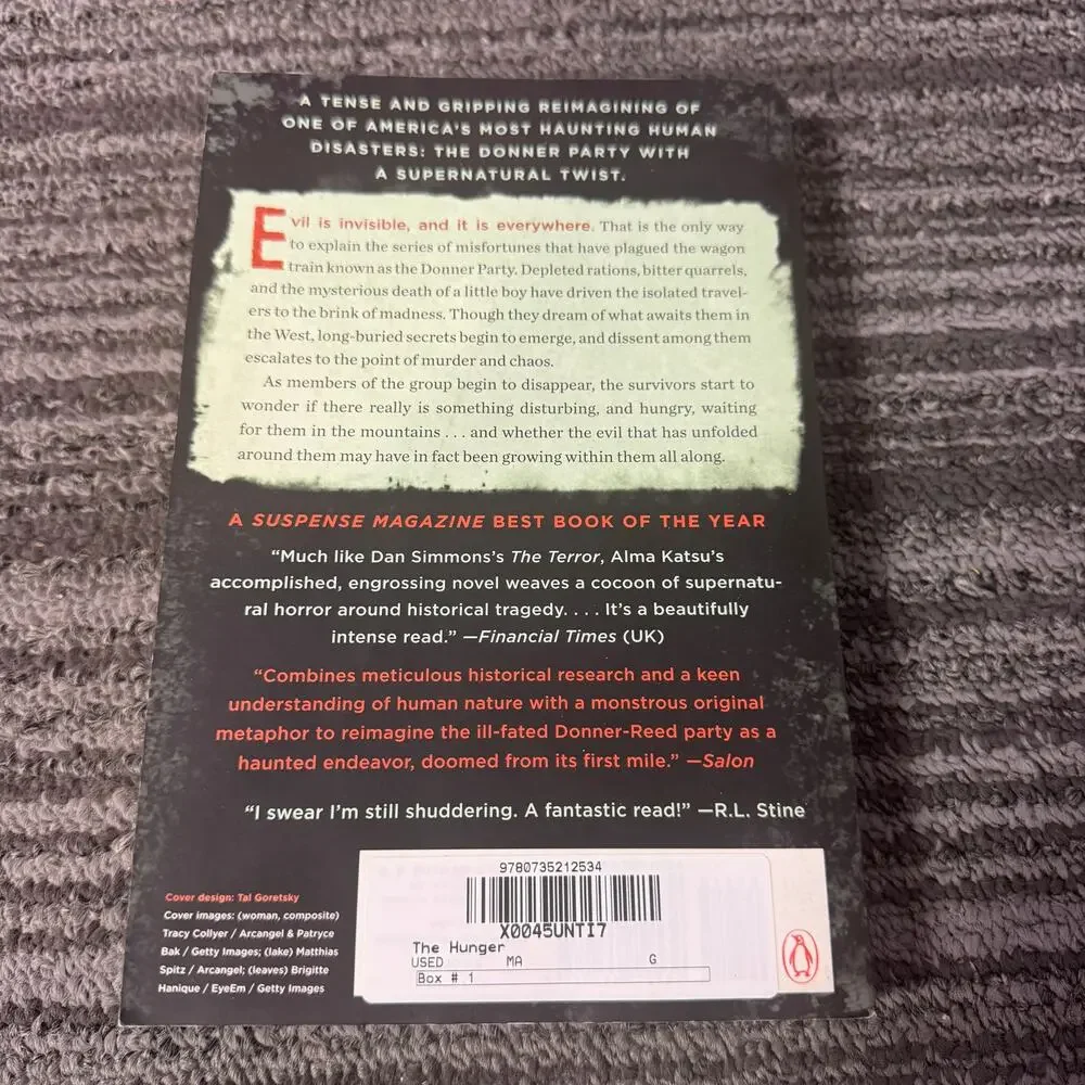 The Hunger Paperback Novel Alma Katsu Historical Horror Donner Party Fiction